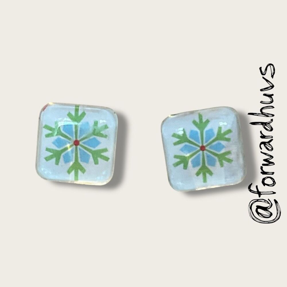 Bundle Sale 3 for $15 | Snowflake Design Plastic Earrings